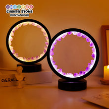 Load image into Gallery viewer, LED Crystal Round Lamp Night Light – Healing Amethyst, Citrine & Clear Quartz Gemstone Décor