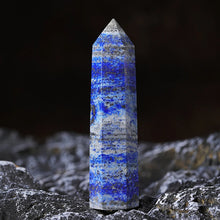 Load image into Gallery viewer, Lapis Lazuli Crystal Point – Hexagonal Tower Wand – Natural Stone for Healing, Decor, or Gifts