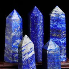 Load image into Gallery viewer, Lapis Lazuli Crystal Point – Hexagonal Tower Wand – Natural Stone for Healing, Decor, or Gifts