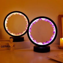 Load image into Gallery viewer, LED Crystal Round Lamp Night Light – Healing Amethyst, Citrine & Clear Quartz Gemstone Décor