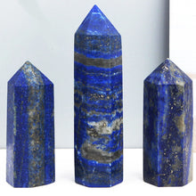 Load image into Gallery viewer, Lapis Lazuli Crystal Point – Hexagonal Tower Wand – Natural Stone for Healing, Decor, or Gifts