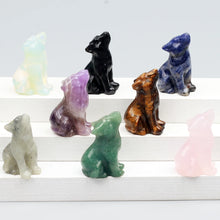Load image into Gallery viewer, Crystal Carved Wolf Statue Multiple Variants