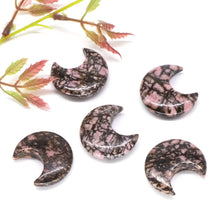 Load image into Gallery viewer, 10Pc Rhodonite Moon Crystals Reiki Healing Stones