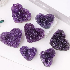 1-1 3/4 Inch Heart Shaped Natural Amethyst