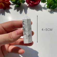 Load image into Gallery viewer, 40-80mm Natural Howlite Healing Stone Obelisk4-5cm