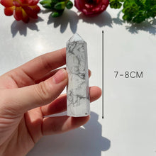 Load image into Gallery viewer, 40-80mm Natural Howlite Healing Stone Obelisk 7-8cm