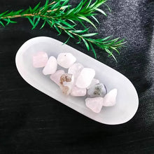 Load image into Gallery viewer, Natural White Selenite Oval Plate Bowl – Crystal Mineral Display Dish for Collection &amp; Home Décor