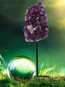 Amethyst Healing Crystal on Metal