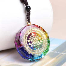 Load image into Gallery viewer, Seven Chakra Orgonite Energy Om Symbol Natural Crystal Pendant for Healing