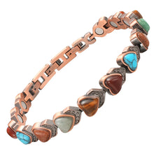 Load image into Gallery viewer, Wholesale Classic Red Copper Chain Bracelet Unique Heart Shaped Turquoise Natural Stone for Women Men Anniversaries