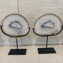 Load image into Gallery viewer, Natural Agate Slice Crystal Display – Polished Mineral Specimen for Home, Office &amp; Collection Decor