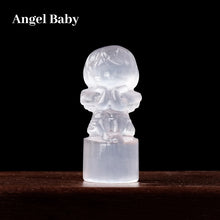 Load image into Gallery viewer, Natural Selenite Carved Crystal Figurine – Buddha, Owl, Angel &amp; Christmas Tree Statue for Home Decor &amp; Collection