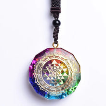 Load image into Gallery viewer, Seven Chakra Orgonite Energy Om Symbol Natural Crystal Pendant for Healing