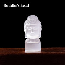 Load image into Gallery viewer, Natural Selenite Carved Crystal Figurine – Buddha, Owl, Angel &amp; Christmas Tree Statue for Home Decor &amp; Collection