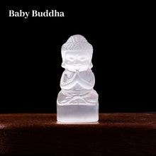Load image into Gallery viewer, Natural Selenite Carved Crystal Figurine – Buddha, Owl, Angel &amp; Christmas Tree Statue for Home Decor &amp; Collection
