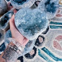 Load image into Gallery viewer, Natural Blue Celestite Geode Crystal Cluster – Mineral Specimen for Collection &amp; Home Decor