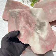 Load image into Gallery viewer, Natural Pink Opal Crystal Slice – Hand Cut Polished Gemstone Slab for Feng Shui &amp; Home Decor