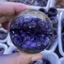Load image into Gallery viewer, High Quality Natural Amethyst Open Face Geode Sphere