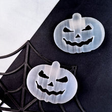 Load image into Gallery viewer, Natural Selenite Pumpkin Carving – Hand-Carved Crystal for Halloween Décor &amp; Gift