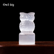 Load image into Gallery viewer, Natural Selenite Carved Crystal Figurine – Buddha, Owl, Angel &amp; Christmas Tree Statue for Home Decor &amp; Collection