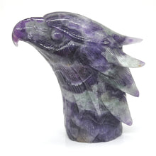Load image into Gallery viewer, 4.5" Eagle Head Statue Natural Fluorite Crystal Carving Home Decor