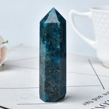 Load image into Gallery viewer, Natural Dark Blue Apatite Crystal Healing Obelisk