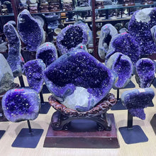 Load image into Gallery viewer, Natural Brazilian Uruguay Amethyst Crystal Cluster – Purple Geode Mineral Specimen for Collection &amp; Home Decor