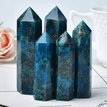 Load image into Gallery viewer, Natural Dark Blue Apatite Crystal Healing Obelisk