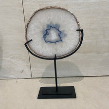 Load image into Gallery viewer, Natural Agate Slice Crystal Display – Polished Mineral Specimen for Home, Office &amp; Collection Decor