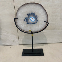 Load image into Gallery viewer, Natural Agate Slice Crystal Display – Polished Mineral Specimen for Home, Office &amp; Collection Decor