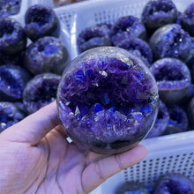 Load image into Gallery viewer, High Quality Natural Amethyst Open Face Geode Sphere