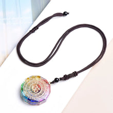 Load image into Gallery viewer, Seven Chakra Orgonite Energy Om Symbol Natural Crystal Pendant for Healing