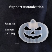 Load image into Gallery viewer, Natural Selenite Pumpkin Carving – Hand-Carved Crystal for Halloween Décor &amp; Gift