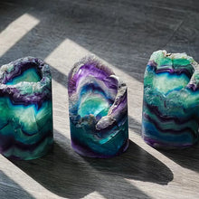 Load image into Gallery viewer, Natural Rainbow Fluorite Crystal Lamp – Gemstone Quartz Mineral Decor Light for Home &amp; Room Decoration
