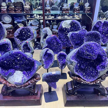 Load image into Gallery viewer, Natural Brazilian Uruguay Amethyst Crystal Cluster – Purple Geode Mineral Specimen for Collection &amp; Home Decor
