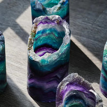 Load image into Gallery viewer, Natural Rainbow Fluorite Crystal Lamp – Gemstone Quartz Mineral Decor Light for Home &amp; Room Decoration