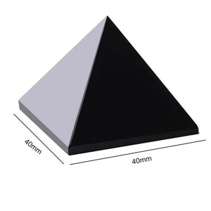 Natural Obsidian Stone Pyramid