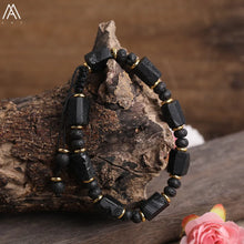 Load image into Gallery viewer, 1PC Natural Black Tourmaline Crystal Nugget Beads Bracelet Adjustable for Women