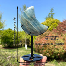 Load image into Gallery viewer, Natural Blue Calcite Moon Carving – Hand Polished Crystal Stone for Home Decor &amp; Collection