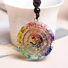 Load image into Gallery viewer, Seven Chakra Orgonite Energy Om Symbol Natural Crystal Pendant for Healing
