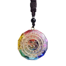 Load image into Gallery viewer, Seven Chakra Orgonite Energy Om Symbol Natural Crystal Pendant for Healing