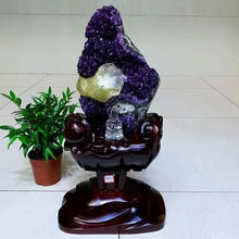Load image into Gallery viewer, 1PC Random Natural Amethyst Irregular Geode Cluster – Large Amethyst Crystal Mineral Specimen for Collection &amp; Home Decor