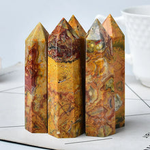 Load image into Gallery viewer, Crazy Agate Tower – 1PC Hexagonal Crystal Point for Reiki Healing, Meditation, Energy Use
