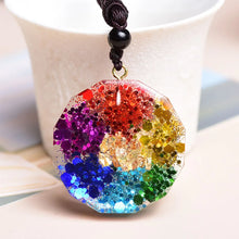 Load image into Gallery viewer, Seven Chakra Orgonite Energy Om Symbol Natural Crystal Pendant for Healing