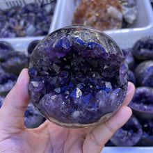 Load image into Gallery viewer, High Quality Natural Amethyst Open Face Geode Sphere