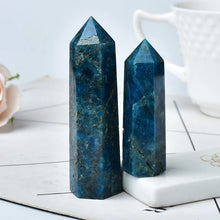 Load image into Gallery viewer, Natural Dark Blue Apatite Crystal Healing Obelisk
