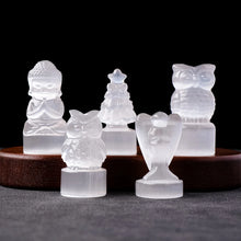 Load image into Gallery viewer, Natural Selenite Carved Crystal Figurine – Buddha, Owl, Angel &amp; Christmas Tree Statue for Home Decor &amp; Collection