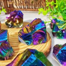 Load image into Gallery viewer, Natural Aura Black Obsidian Crystal – Electroplated Raw Stone Mineral Specimen for Collection &amp; Home Decor