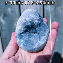 Load image into Gallery viewer, Natural Blue Celestite Geode Crystal Cluster – Mineral Specimen for Collection &amp; Home Decor