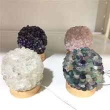 Load image into Gallery viewer, Natural Rainbow Fluorite Crystal Lamp – Gemstone Quartz Mineral Decor Light for Home &amp; Room Decoration